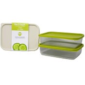 Wholesale - 2pc 1330ml FOOD STORAGE CONTAINER SET PAC-IT FRESH C/P 48, UPC: 887030780566